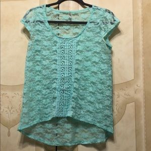 Teal lace top